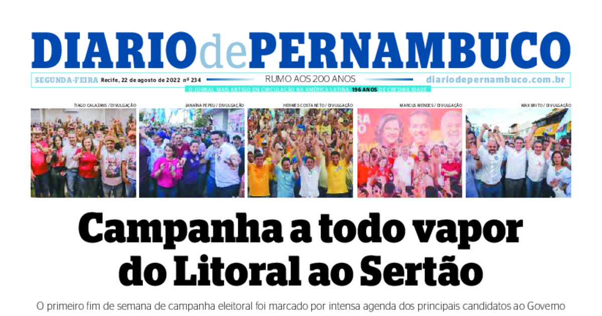 Jornal Diario De Pernambuco | 22 Agosto 2022